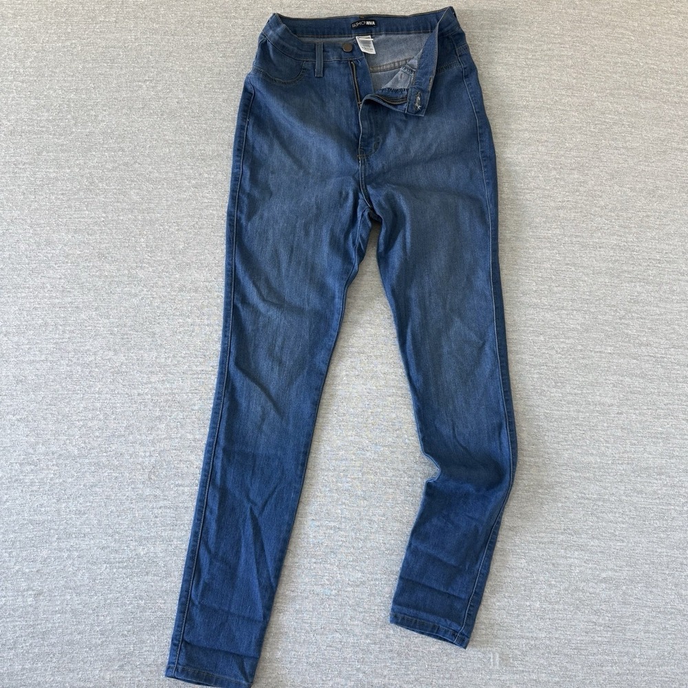Fashion Nova Women's Skinny Jeans Size 13 Blue Dark Denim Pants Classic Mid-Rise